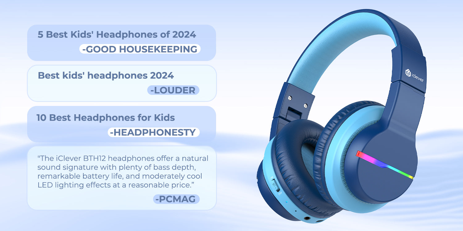 Media highlights iClever Kids Headphones BTH12